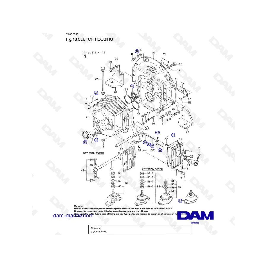 Yanmar 2QM15 - CAJA DE EMBRAGUE