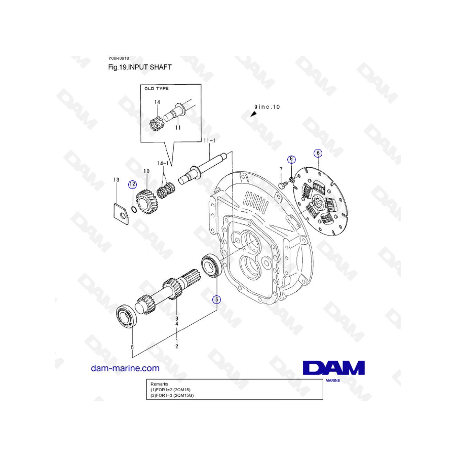 Yanmar 2QM15 - INPUT SHAFT