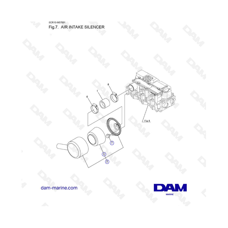 Yanmar 3YM20 - AIR INTAKE SILENCER