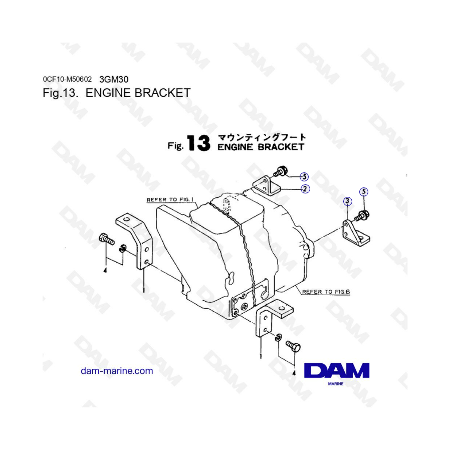 Yanmar 3GM30 - ENGINE BRACKET