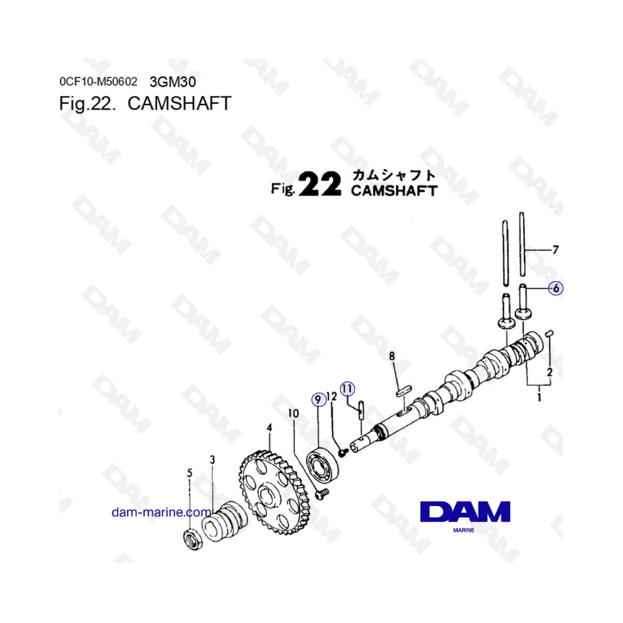 Yanmar 3GM30 - CAMSHAFT