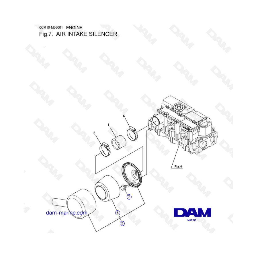 Yanmar 3YM30 - AIR INTAKE SILENCER