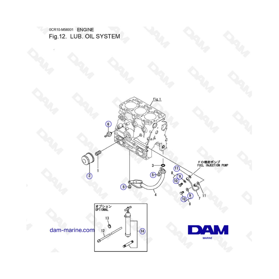 Yanmar 3YM30 - LUB. OIL SYSTEM