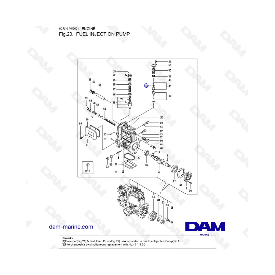 Yanmar 3YM30 - FUEL INJECTION PUMP