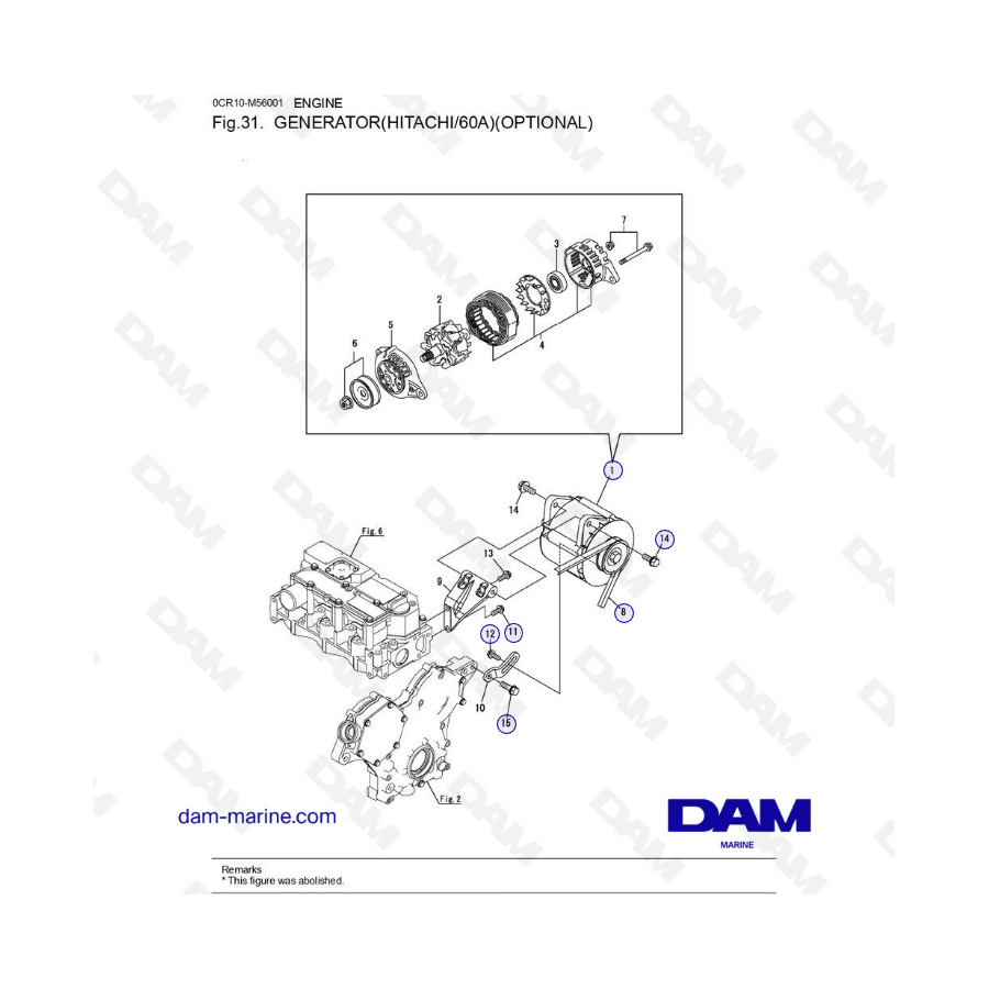 Yanmar 3YM30 - GENERADOR