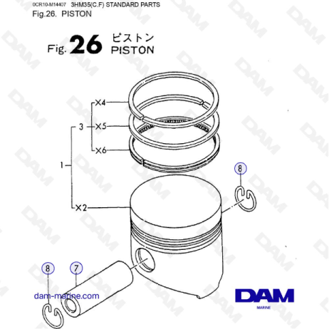 Yanmar 3HM35 - PISTÓN