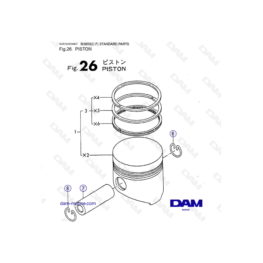 Yanmar 3HM35 - PISTON 