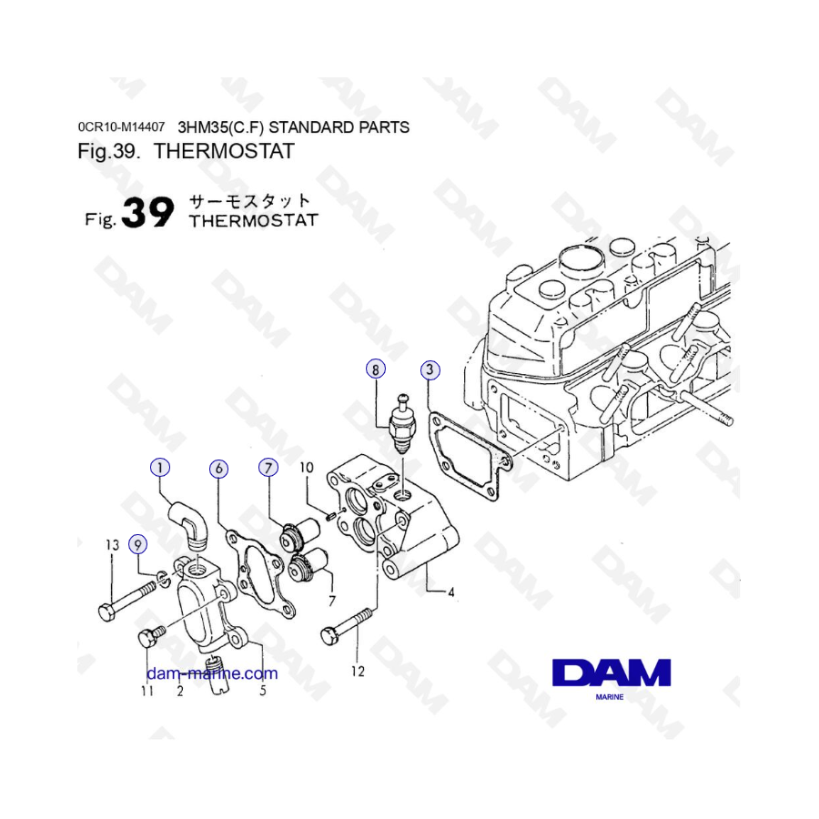 Yanmar 3HM35 - THERMOSTAT