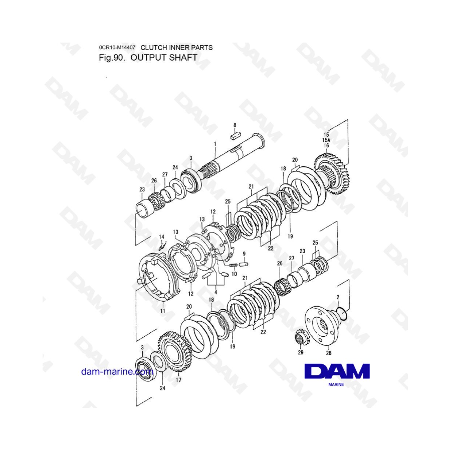 Yanmar 3HM35 - OUTPUT SHAFT