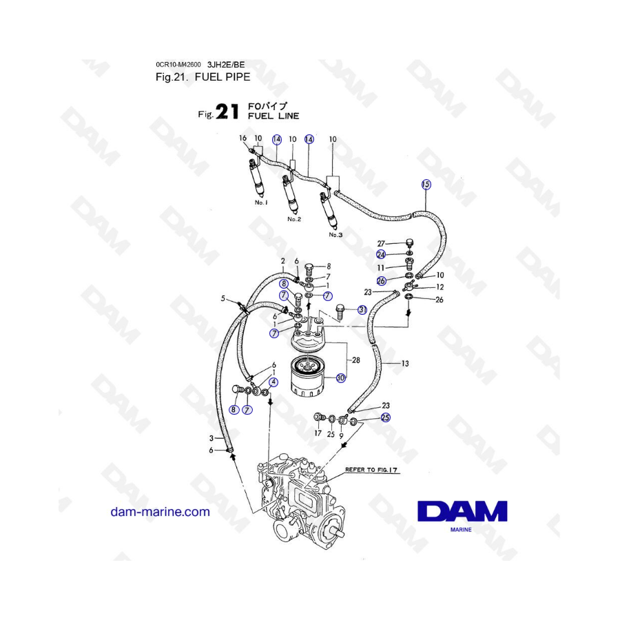 Yanmar 3JH2E - FUEL PIPE