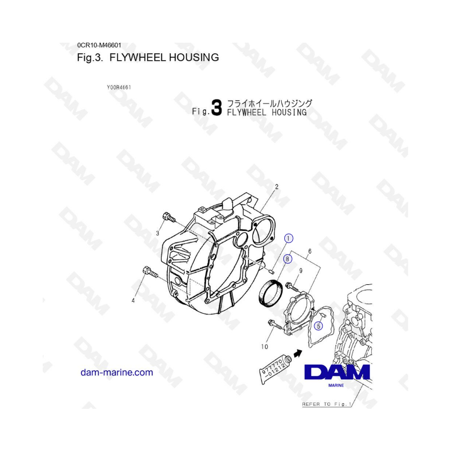 Yanmar 3JH3 - CARCASA VOLANTE