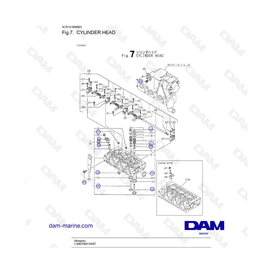 Yanmar 3JH3 - CULATA