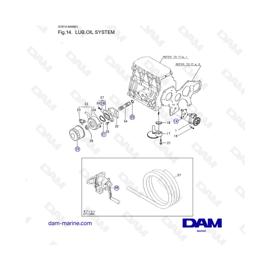 Yanmar 3JH3 - LUB. OIL SYSTEM