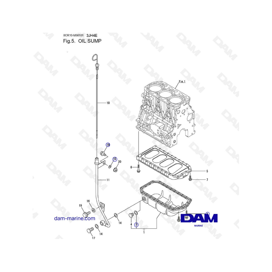 Yanmar 3JH4E - CARTER DE ACEITE