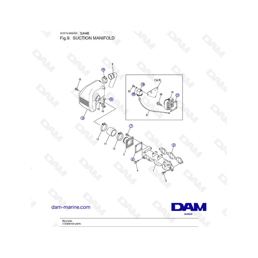 Yanmar 3JH4E - COLECTOR DE SUCCIÓN