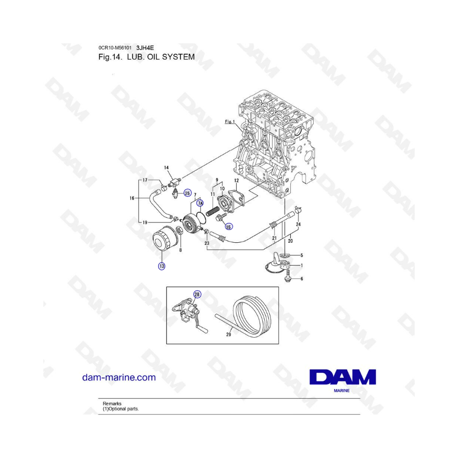 Yanmar 3JH4E - LUB. OIL SYSTEM