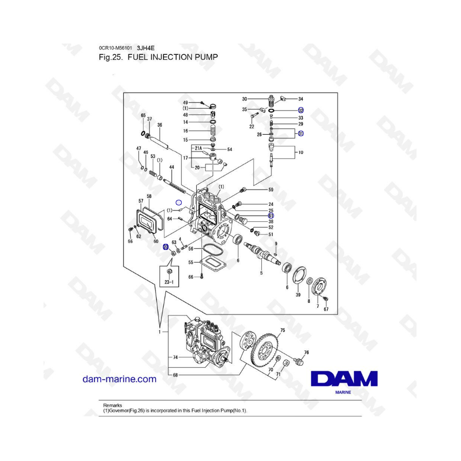 Yanmar 3JH4E - FUEL INJECTION PUMP