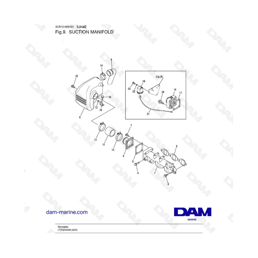 Yanmar 3JH4E - COLECTOR DE SUCCIÓN