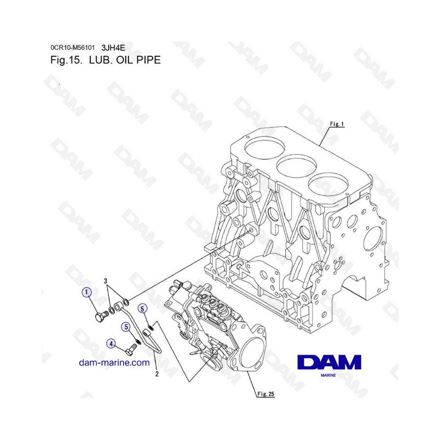 Yanmar 3JH4E - LUB. OIL PIPE