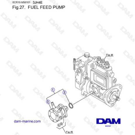 Yanmar 3JH4E - BOMBA DE ALIMENTACION DE COMBUSTIBLE