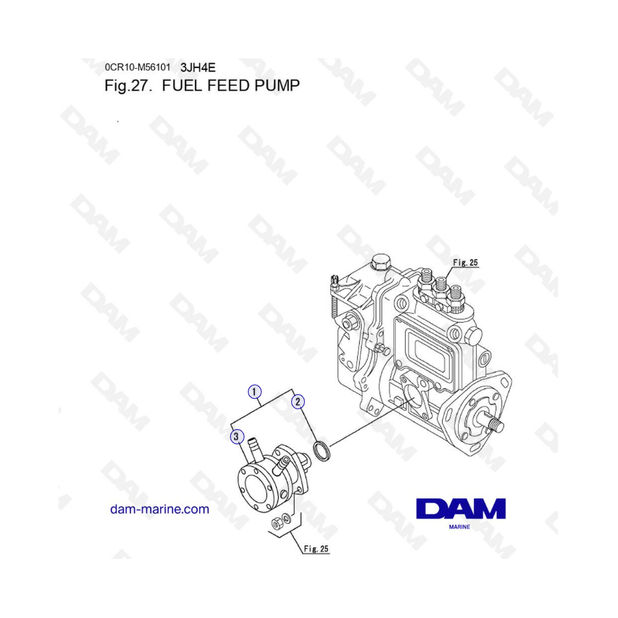 Yanmar 3JH4E - BOMBA DE ALIMENTACION DE COMBUSTIBLE