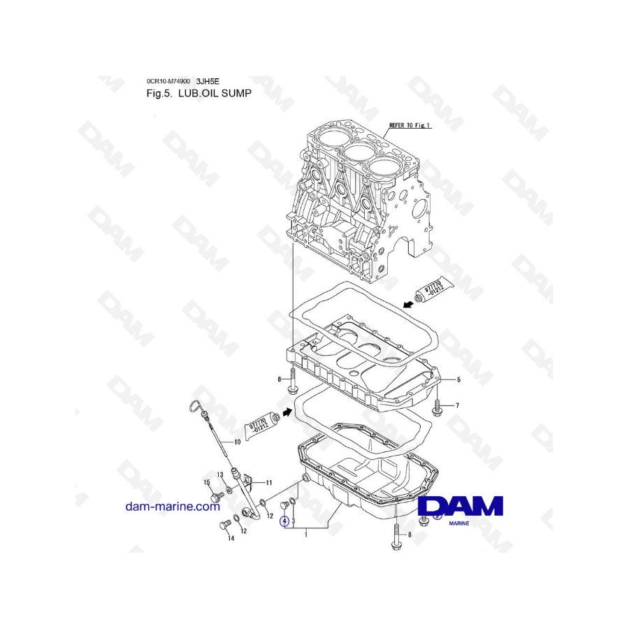 Yanmar 3JH5E - LUB. CARTER DE ACEITE