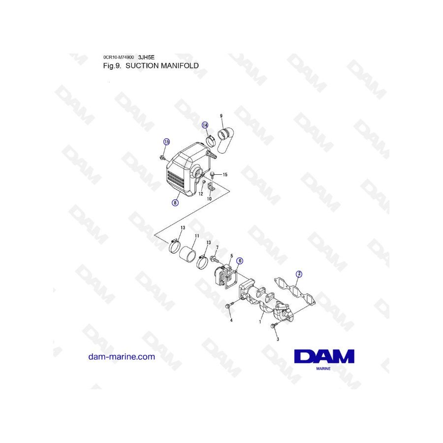 Yanmar 3JH5E - COLECTOR DE SUCCIÓN