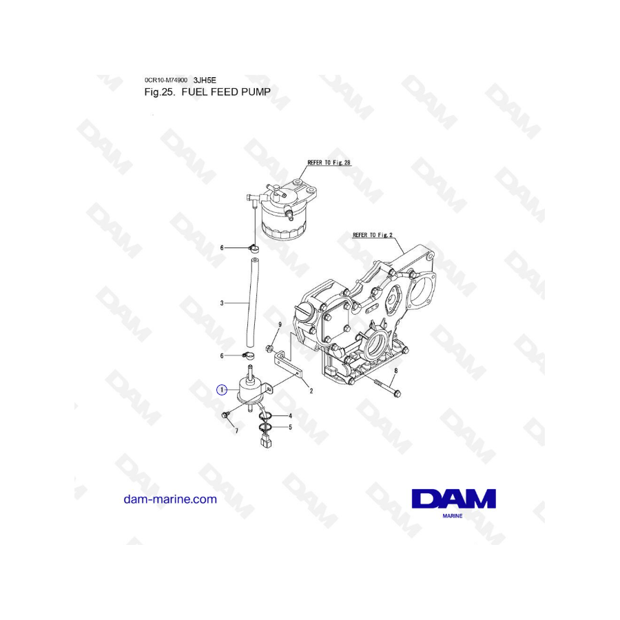 Yanmar 3JH5E - BOMBA DE ALIMENTACION DE COMBUSTIBLE