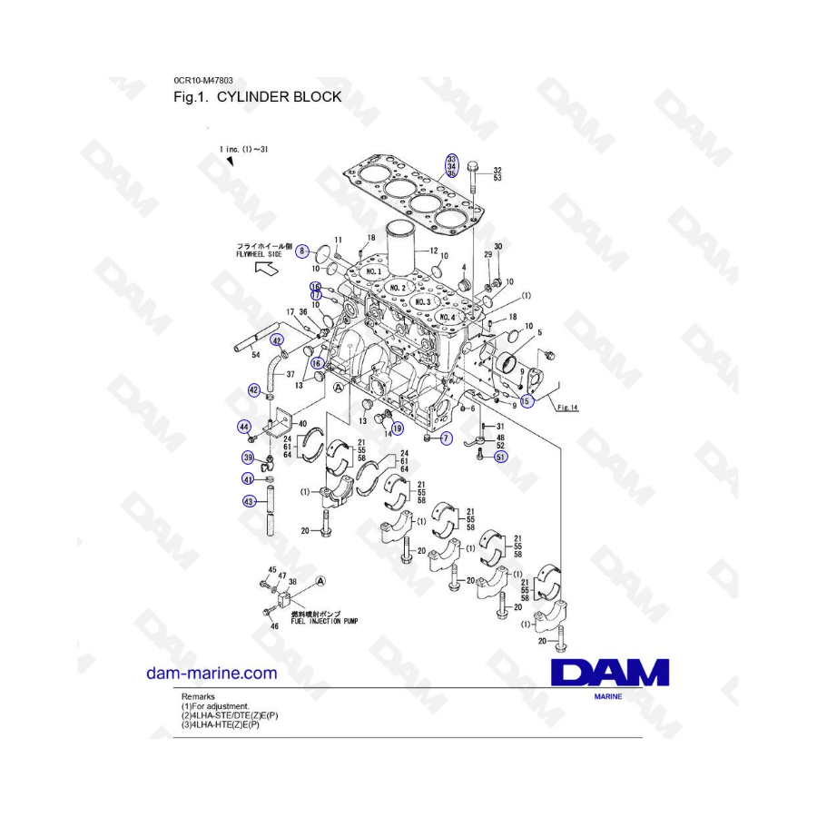 Yanmar 4LHA-DTE - BLOQUE DE CILINDROS