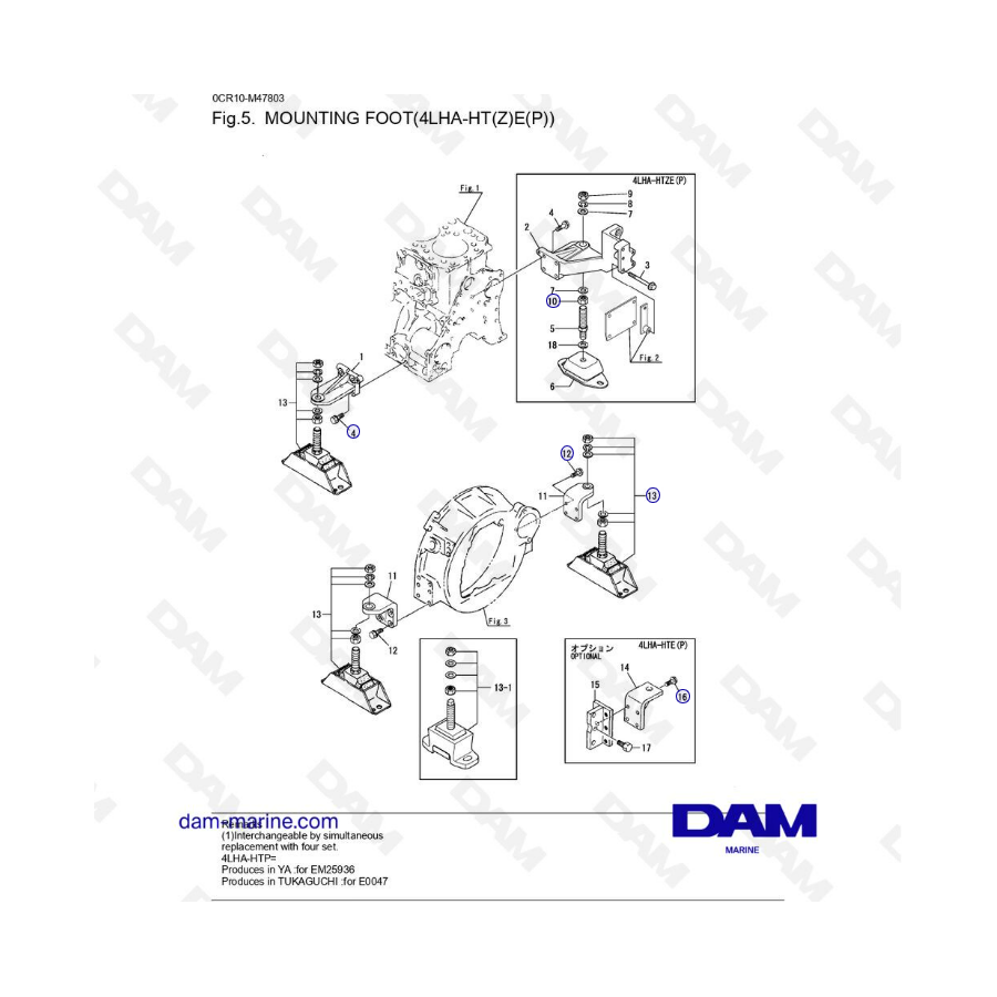 Yanmar 4LHA-HTE - MOUNTING FOOT