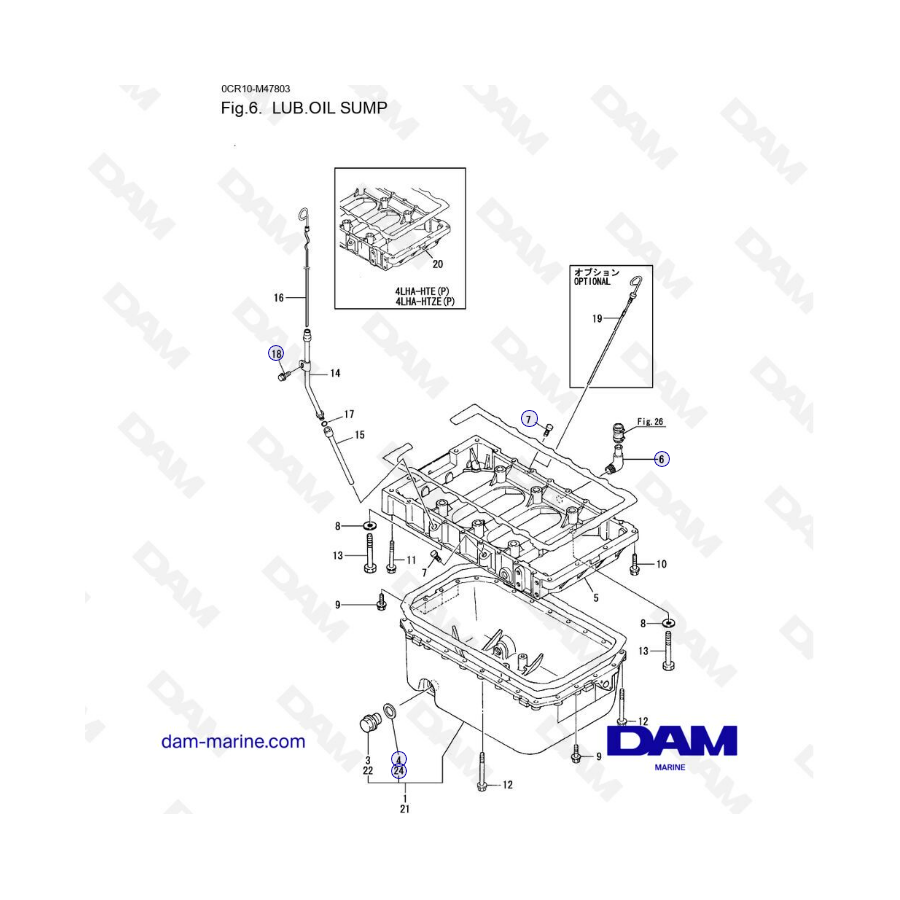 Yanmar 4LHA - LUB. CARTER DE ACEITE