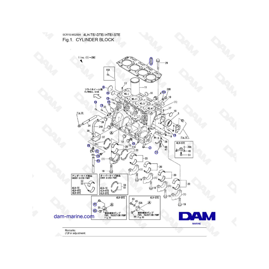 Yanmar 4LH - BLOQUE DE CILINDROS