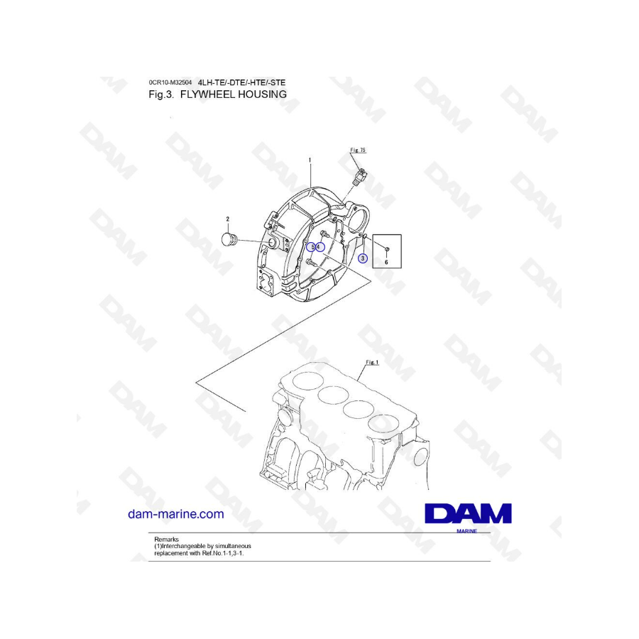 Yanmar 4LH - CARCASA DEL VOLANTE