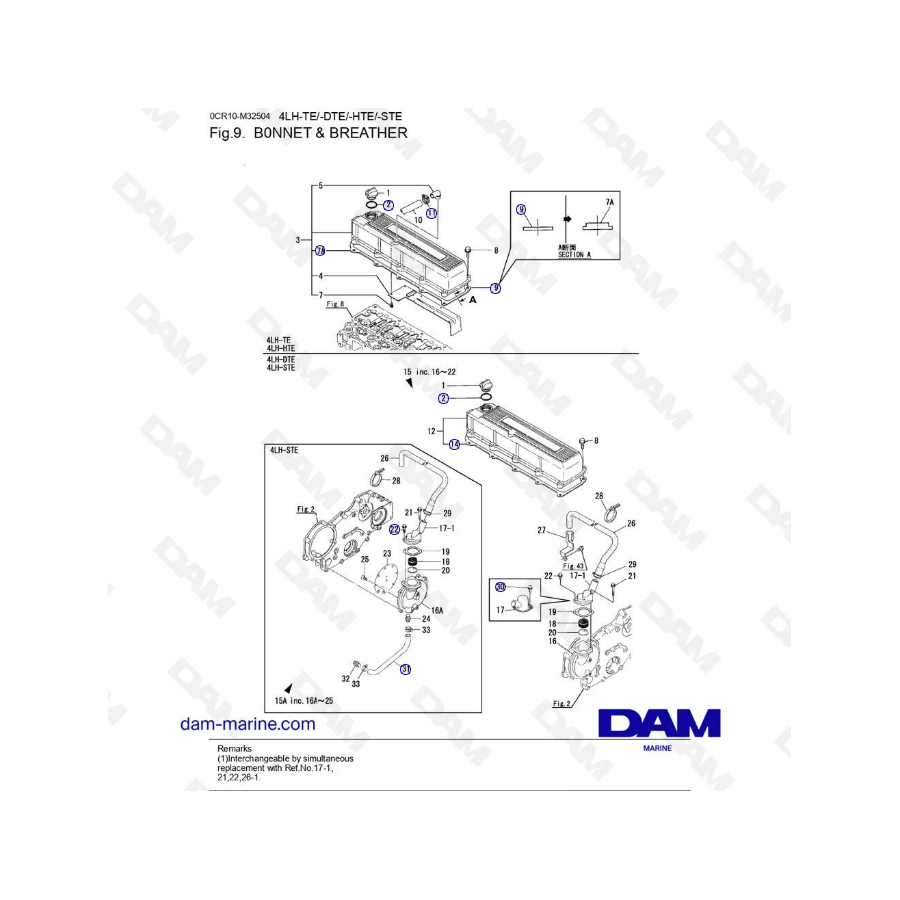 Yanmar 4LH - BONNET & BREATHER