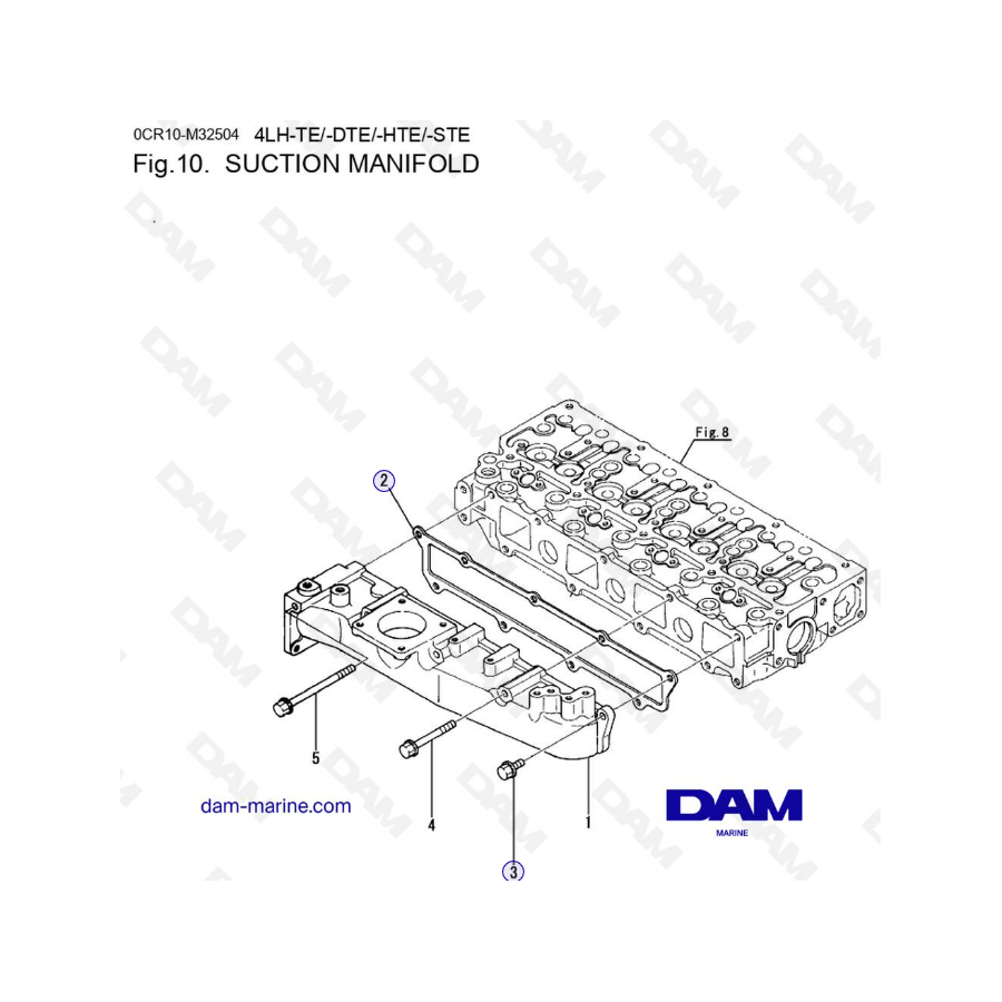 Yanmar 4LH - COLECTOR DE SUCCIÓN