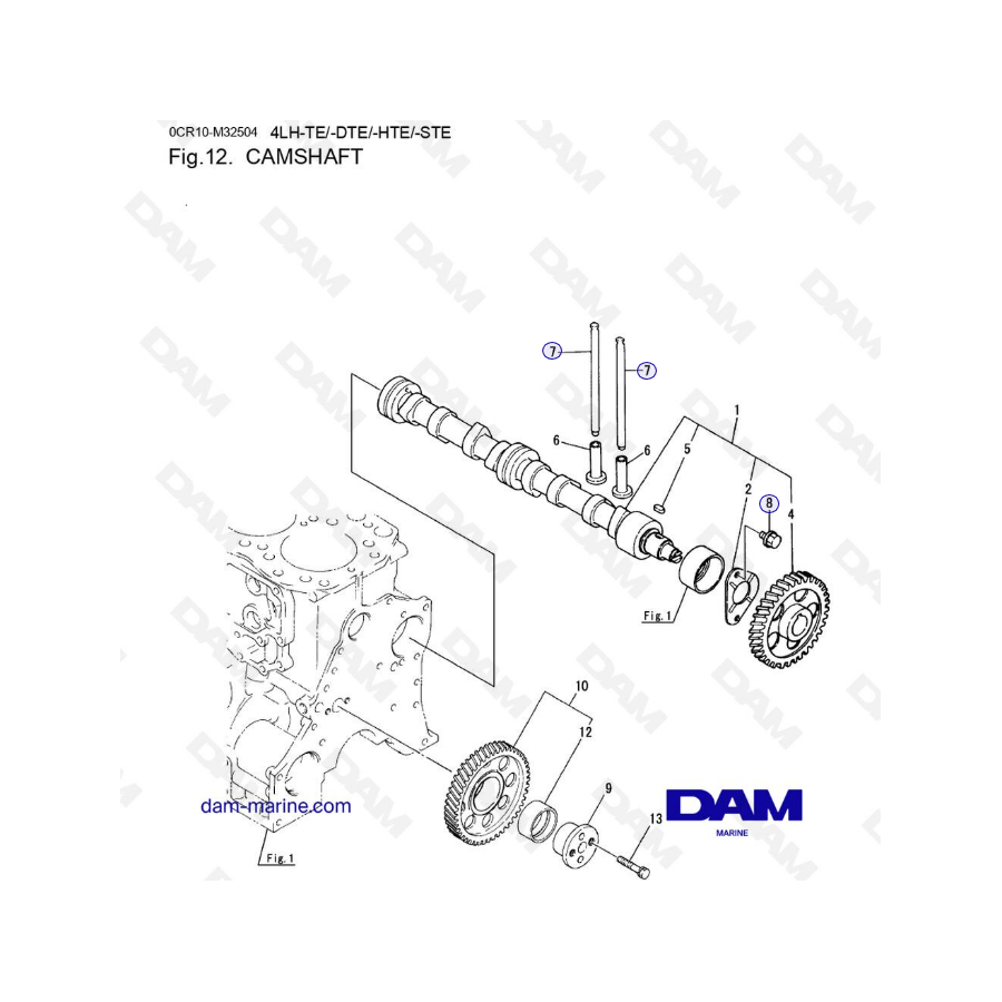 Yanmar 4LH - ÁRBOL DE LEVAS