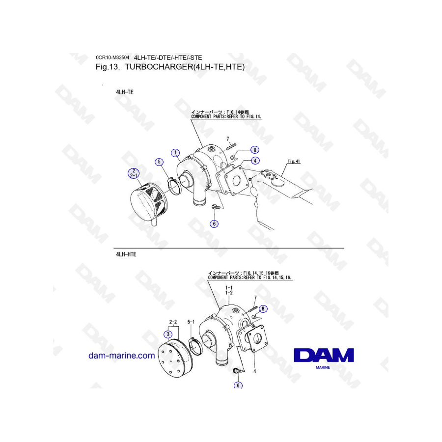 Yanmar 4LH - TURBOCHARGER