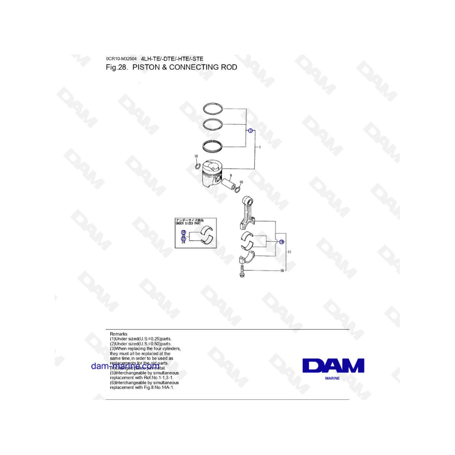 Yanmar 4LH - PISTON & CONNECTING ROD