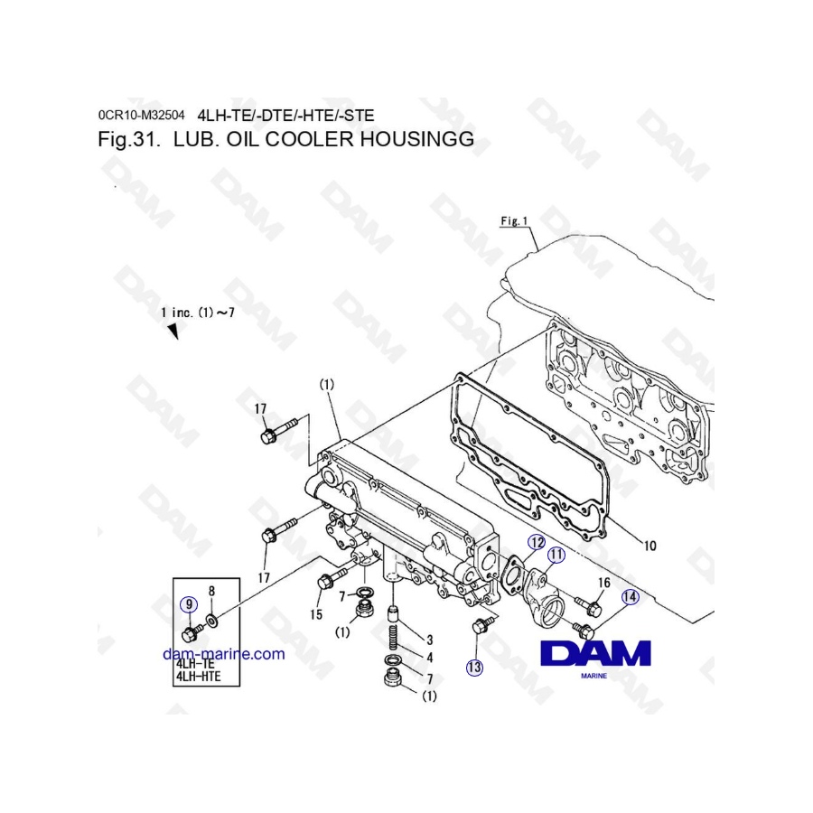 Yanmar 4LH - LUB. ENFRIADOR DE ACEITE