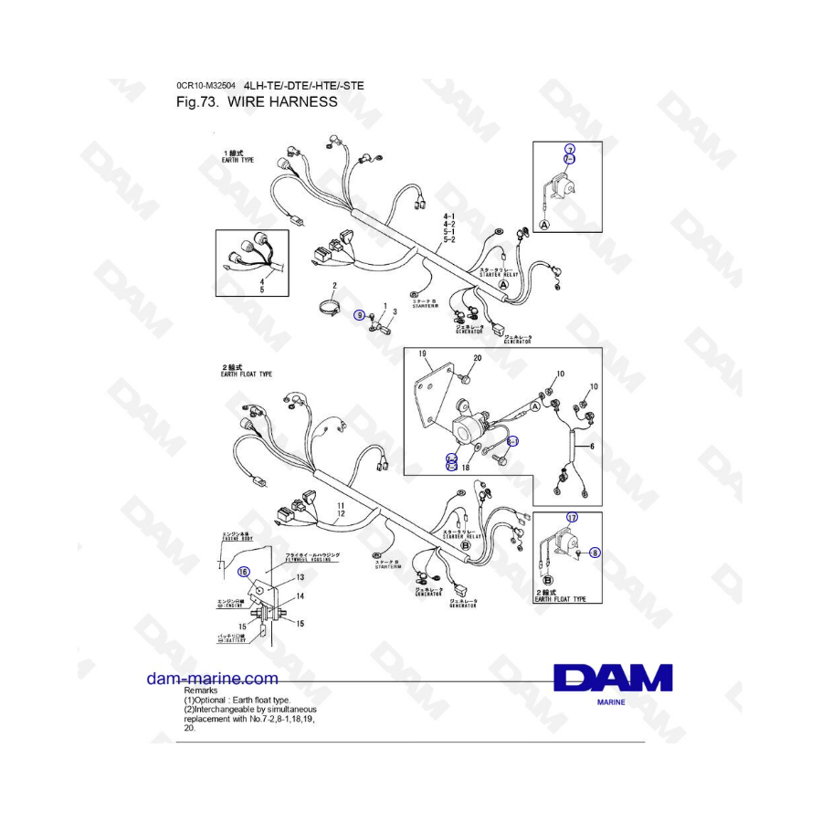 Yanmar 4LH - MAZO DE CABLES