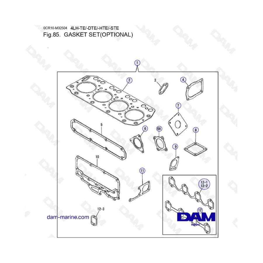 Yanmar 4LH - JUEGO DE JUNTAS