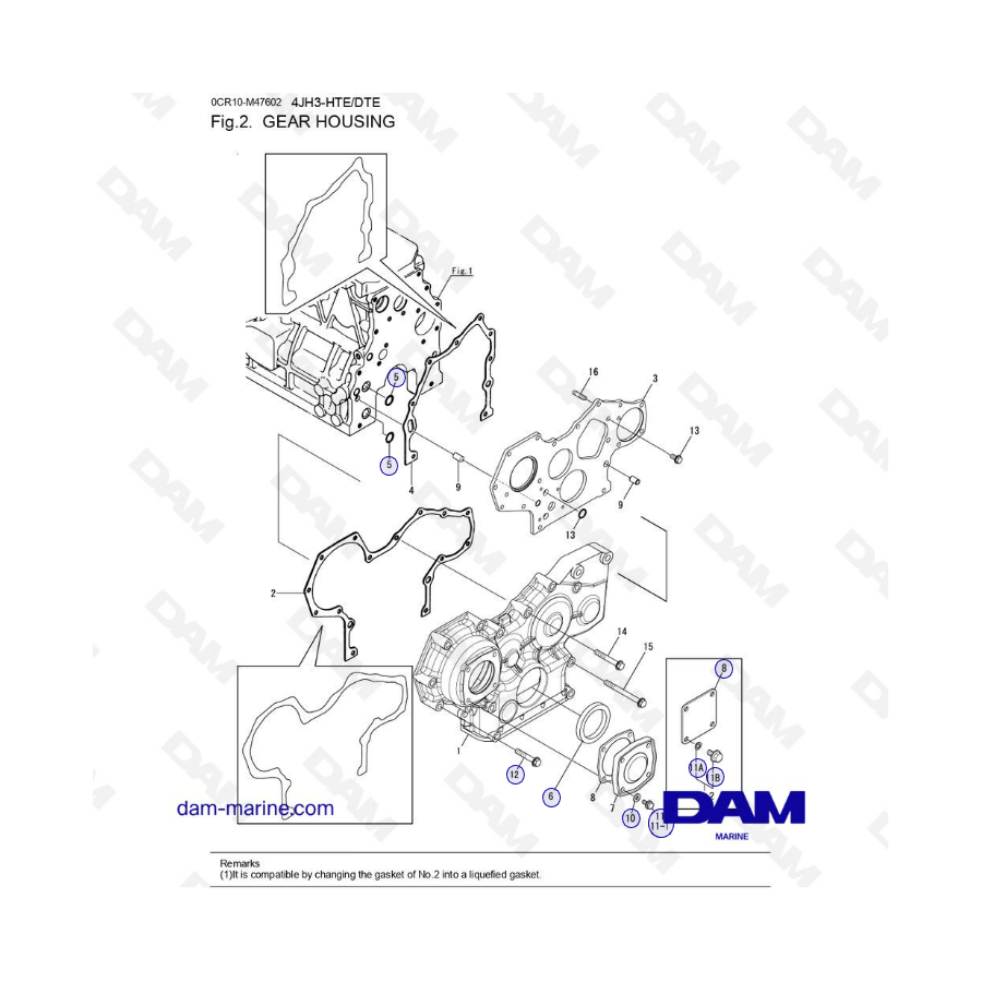 Yanmar 4JH3 - CAJA DE ENGRANAJES