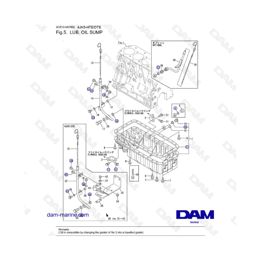 Yanmar 4JH3 - CARTER DE ACEITE LUBRICANTE