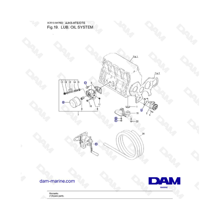 Yanmar 4JH3 - LUB. ACEITE. SISTEMA