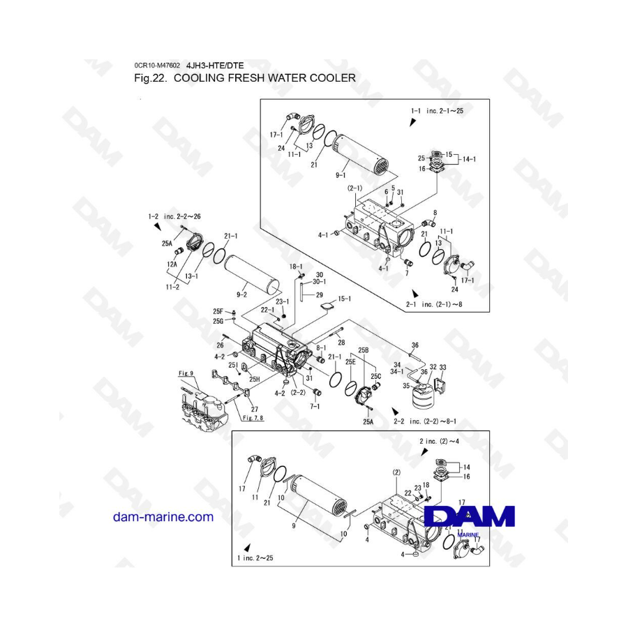 Yanmar 4JH3 - REFRIGERACIÓN ENFRIADOR DE AGUA DULCE