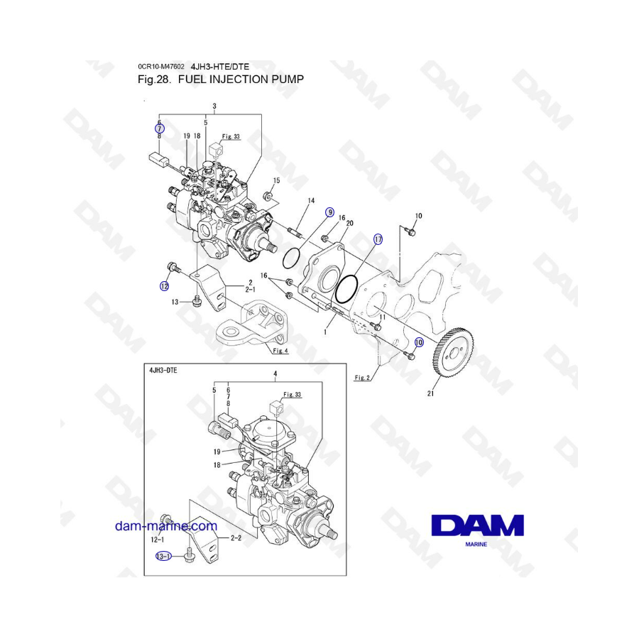 Yanmar 4JH3 - BOMBA DE INYECCIÓN DE COMBUSTIBLE