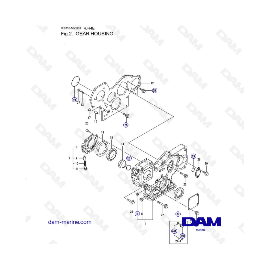 Yanmar 4JH4-E - CAJA DE ENGRANAJES