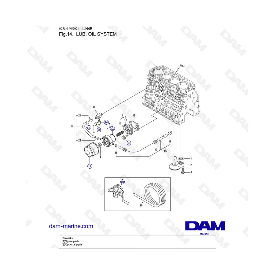 Yanmar 4JH4-E - LUB. OIL SYSTEM