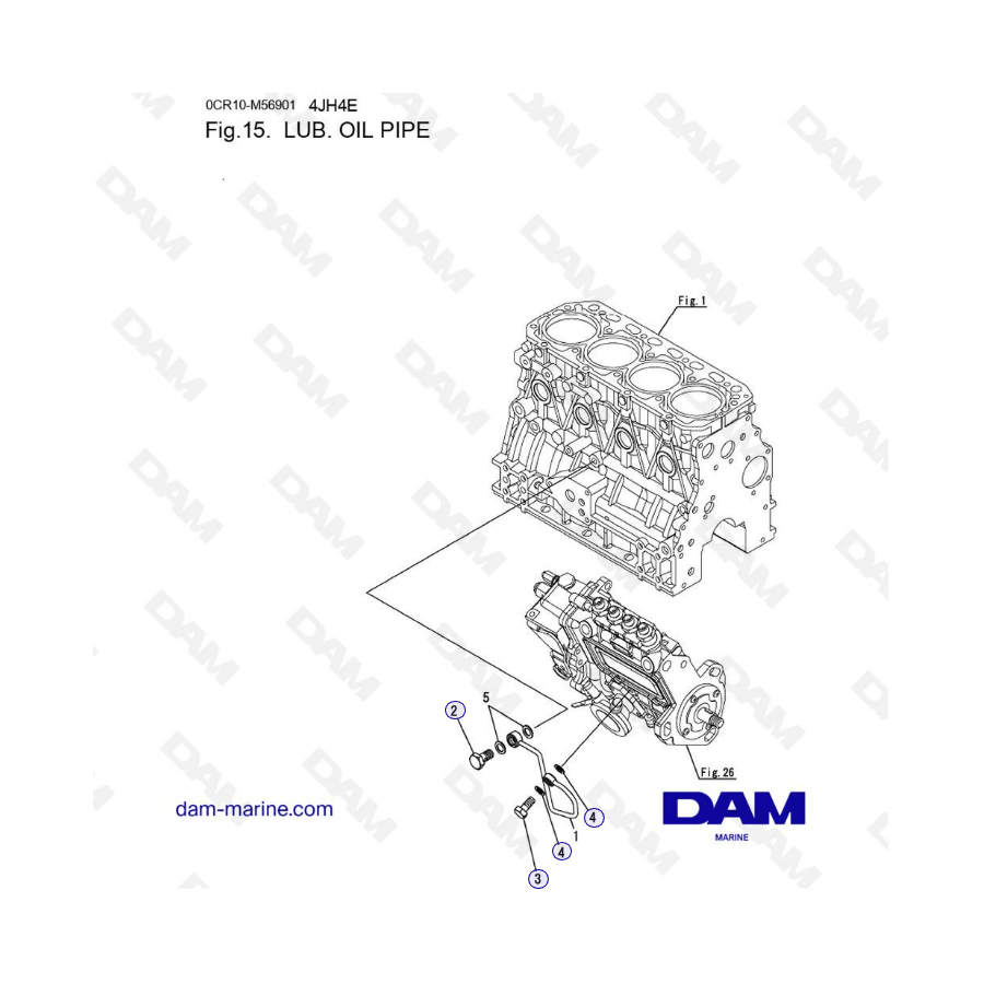 Yanmar 4JH4-E - LUB. OIL PIPE