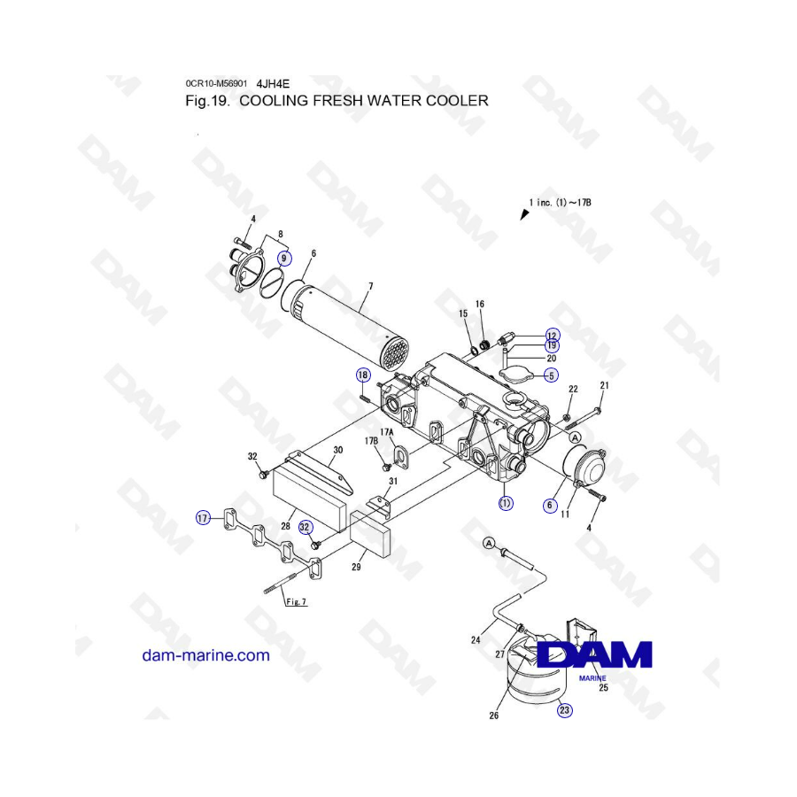 Yanmar 4JH4-E - REFRIGERACIÓN ENFRIADOR DE AGUA DULCE